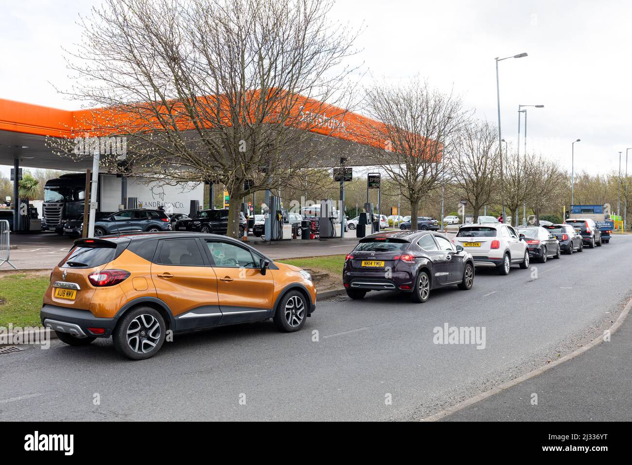 Mancanza di carburante. Foto di Shaun Fellows / Alamy Live News. Foto Stock