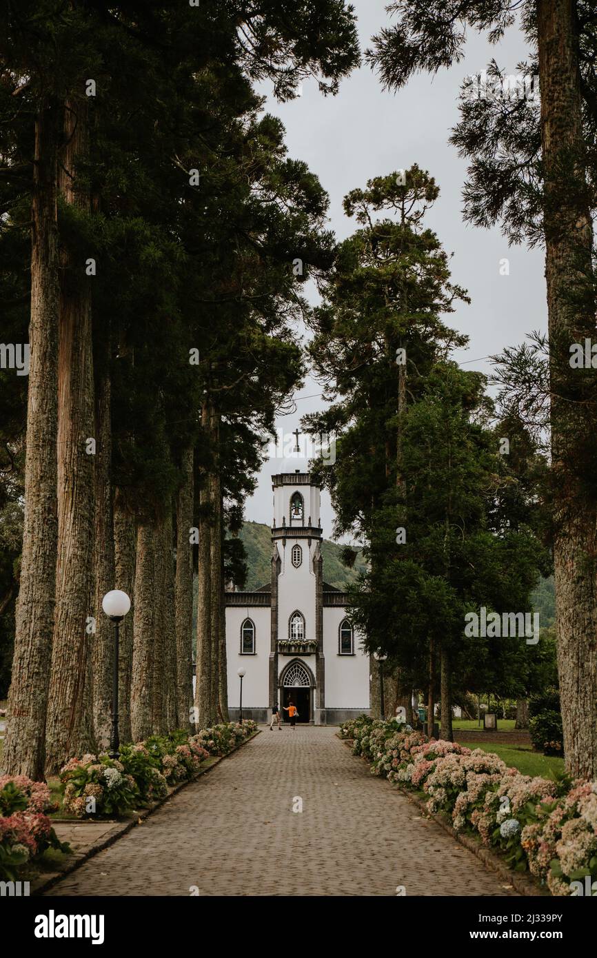 Chiesa di São Nicolau, Sete Cidades, São Miguel Foto Stock