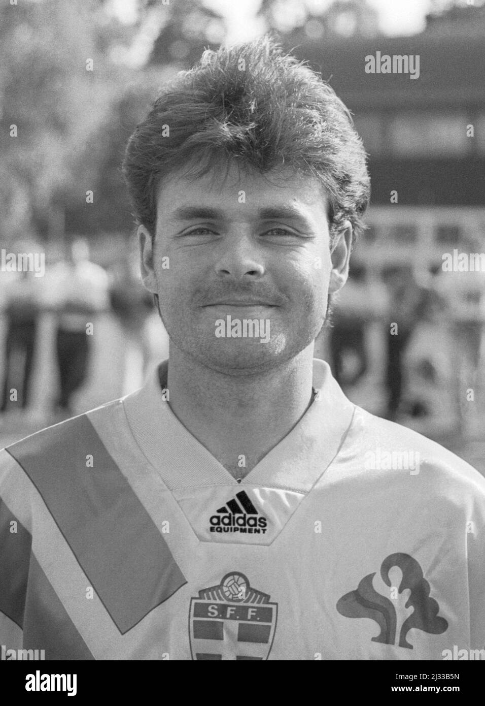 ANDERS LIMPAR Football Arsenal e la nazionale svedese al campionato europeo di calcio 1992 Foto Stock