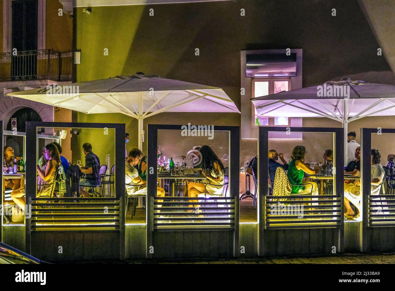 Italia Puglia. Gallipoli. Riviera Sauro, ristorante del centro storico Foto Stock