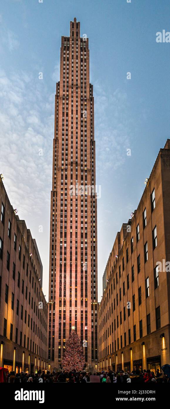 Rockefeller Center a New York City al Chrismat Time Foto Stock