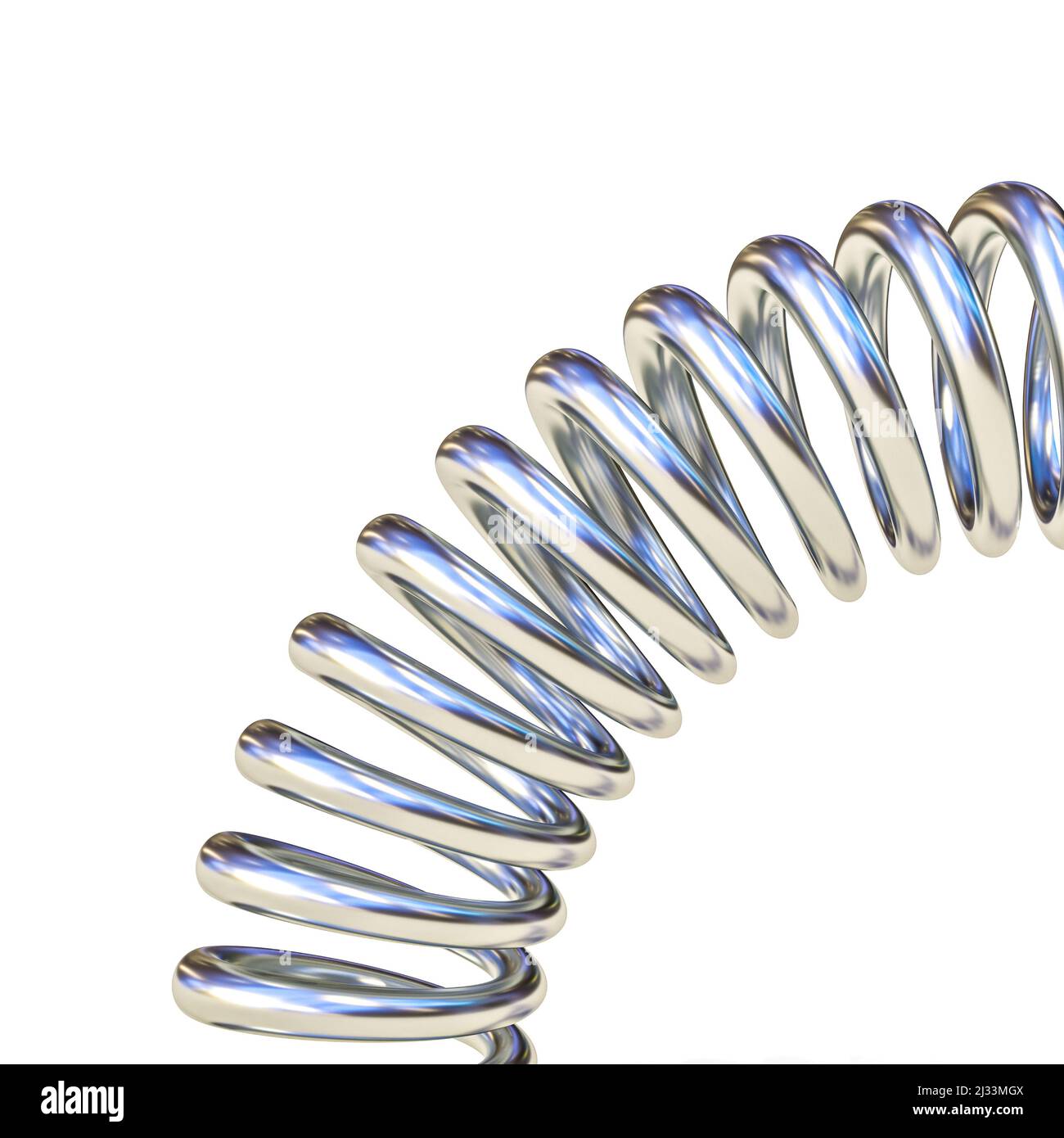 molla in acciaio curva a 90 gradi. 3d rendering. Foto Stock