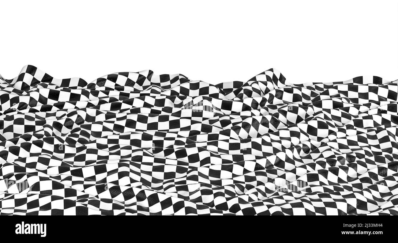 bandiera a scacchi finale nelle corse automobilistiche. 3d rendering Foto Stock