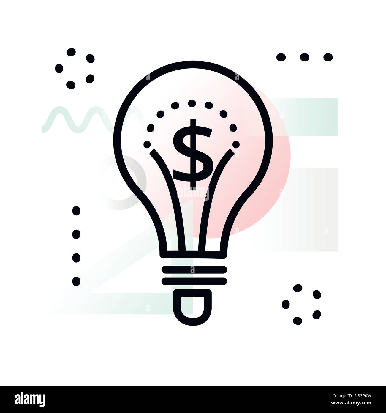 Icona di concetto di idea di business con sfondo astratto, disegno vettoriale moderno e sottile per grafica e web design Illustrazione Vettoriale