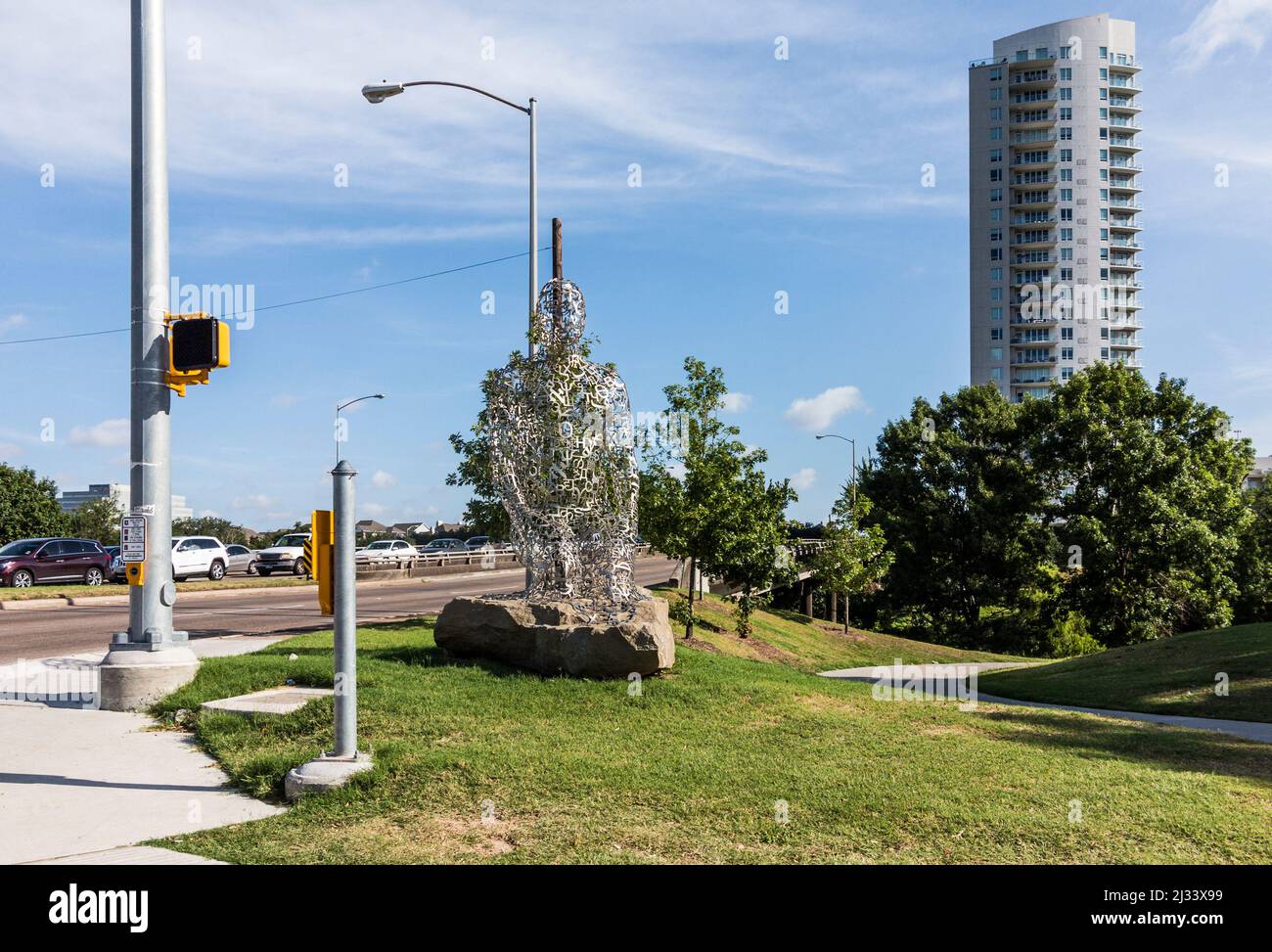 HOUSTON, USA - 11 LUGLIO 2013: Corpo di conoscenza della statua di jaume plensa a Houston, USA nell'area pubblica. Foto Stock