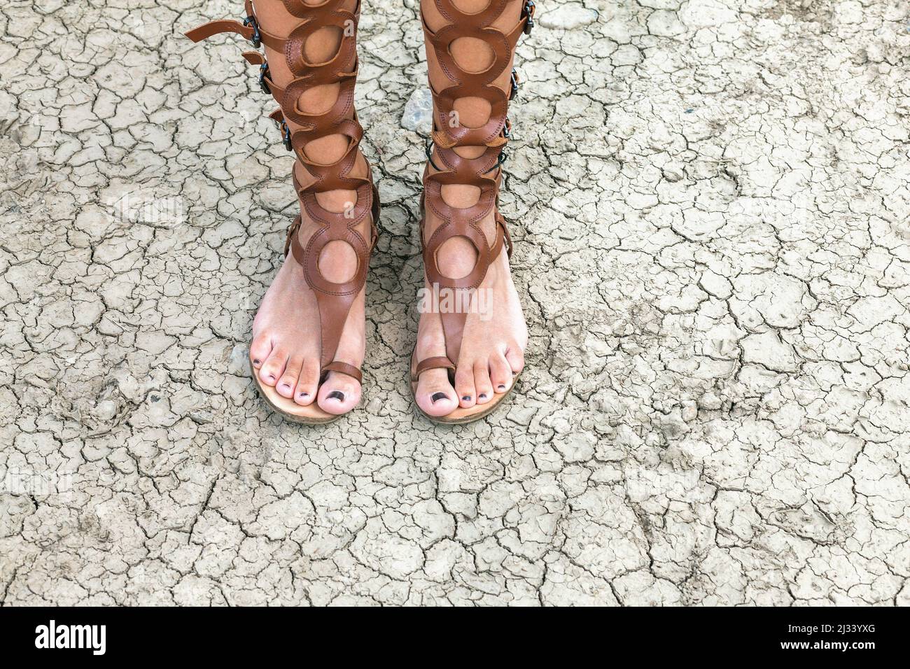 Galindopia Flat Strappy Gladiator Sandals for Women Rome