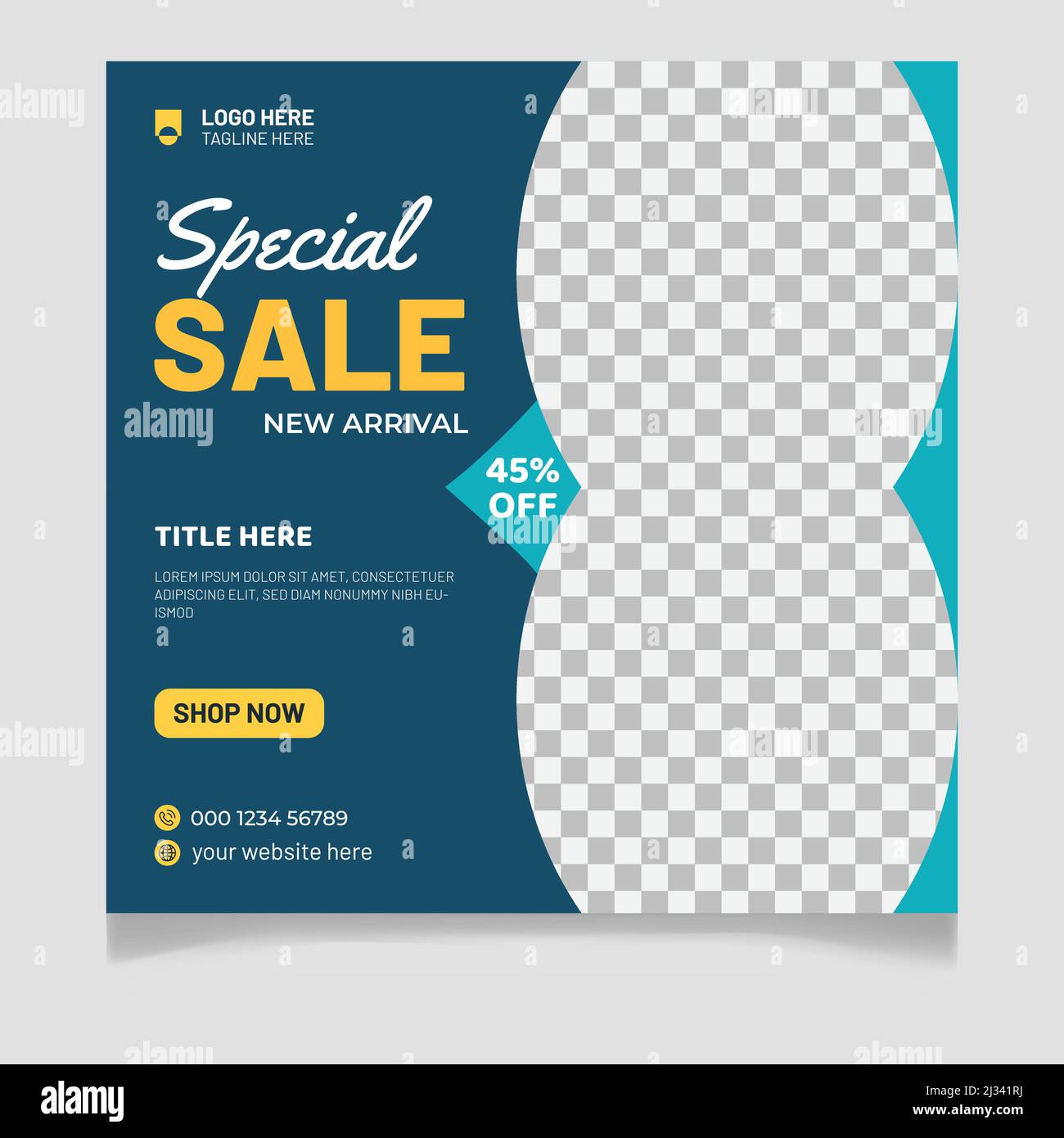 Vendita Speciale nuovo arrivo Fashion Social Media Post Template Illustrazione Vettoriale