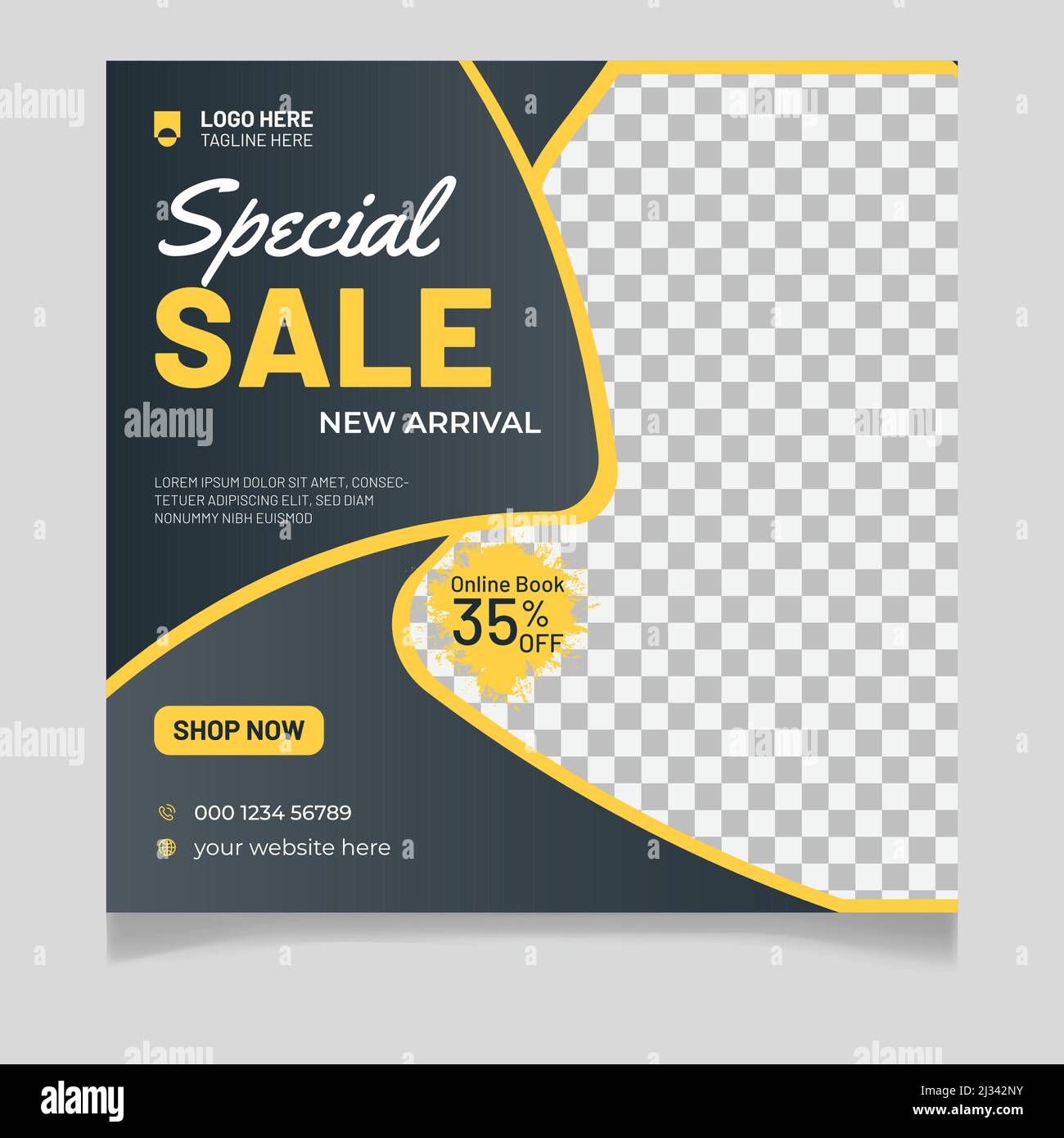 Vendita Speciale nuovo arrivo Fashion Social Media Post Template Illustrazione Vettoriale