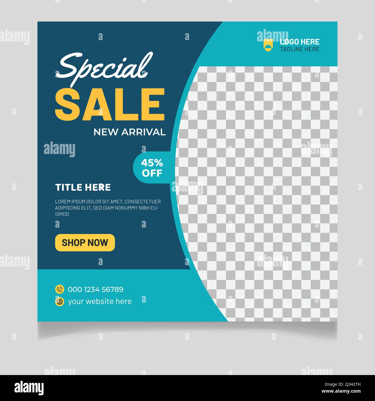 Vendita Speciale nuovo arrivo Fashion Social Media Post Template Illustrazione Vettoriale