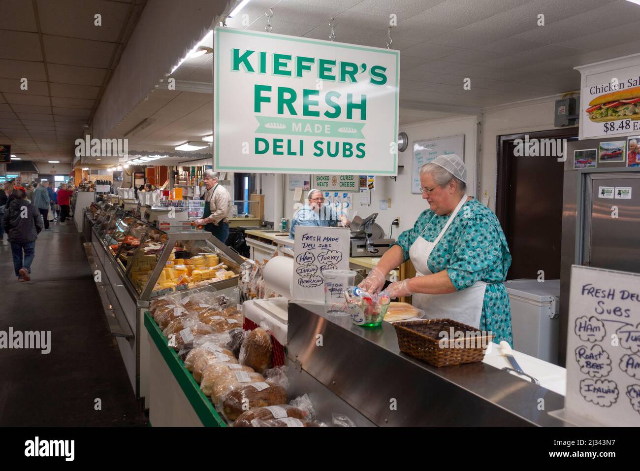 Piccole aziende locali al Green Dragon Farmers Market & Auction Ephrata PA Foto Stock