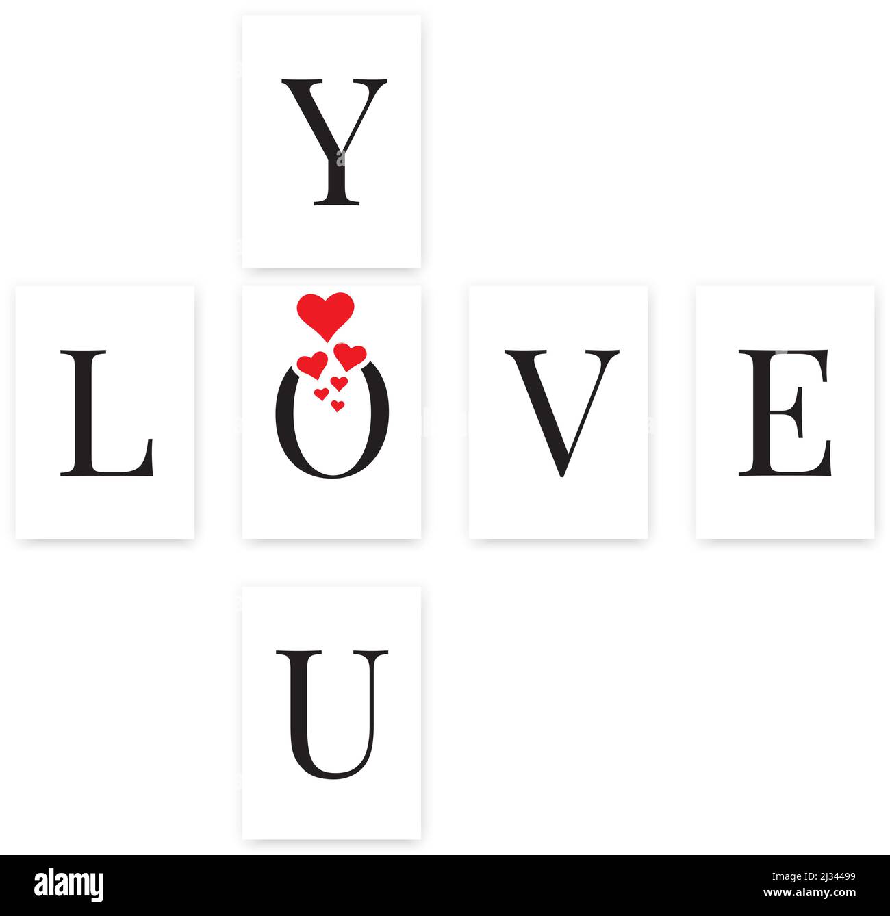 Ti ami, vettore. Wall art, A4. Design minimalista scandinavo, vettoriale. Disegno stampabile della parete Illustrazione Vettoriale