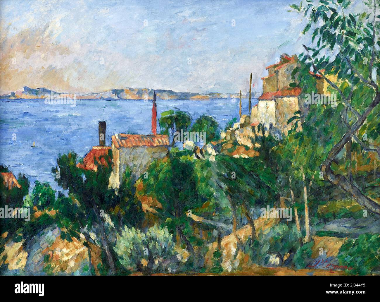 Il mare a l'Estaque di Paul Cezanne (1839-1906), olio su tela, 1876 Foto Stock