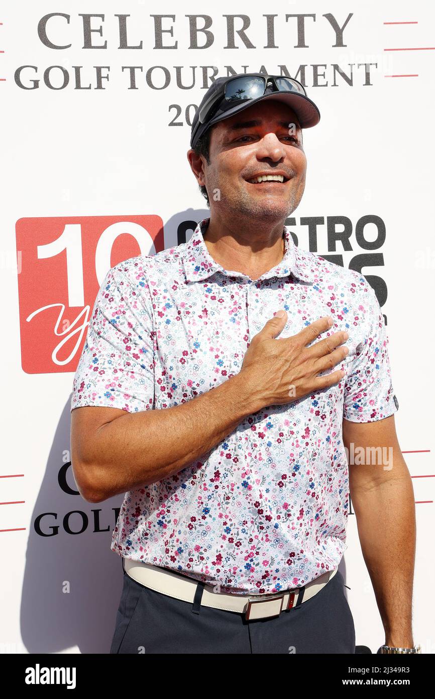 CORAL GABLES, FLORIDA - APRILE 05: Latin Pop Singer Cghayanne partecipa al Torneo di Golf celebrità della Fondazione Maestro Cares 2022 al Biltmore Hotel Miami-Coral Gables il 05 Aprile 2022 a Coral Gables, Florida. (Foto di Alberto E. Tamargo/Sipa USA) Foto Stock