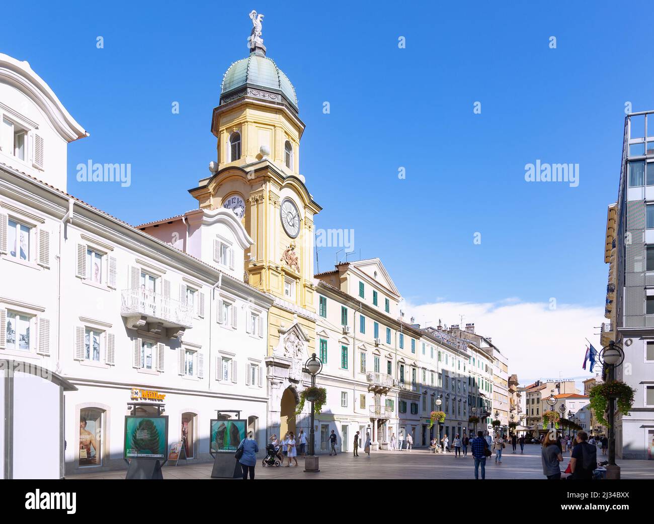 Rijeka; Gradski Toranj, City Tower, Korzo Foto Stock