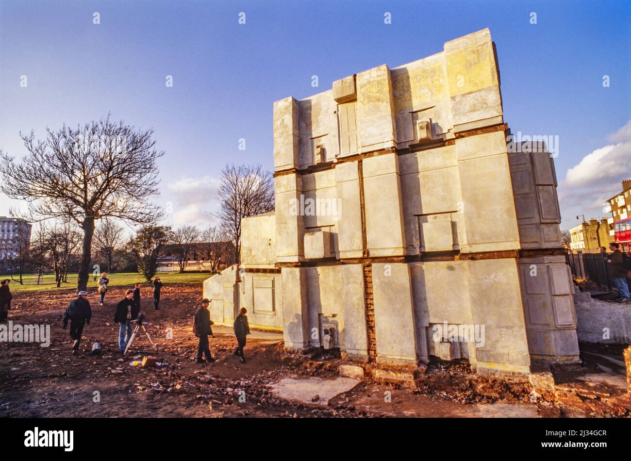 Casa di Rachel Whiteread, il cast di una casa vittoriana terrazza. Fabbricato nel 1993 a Tower Hamlets London, Foto Stock