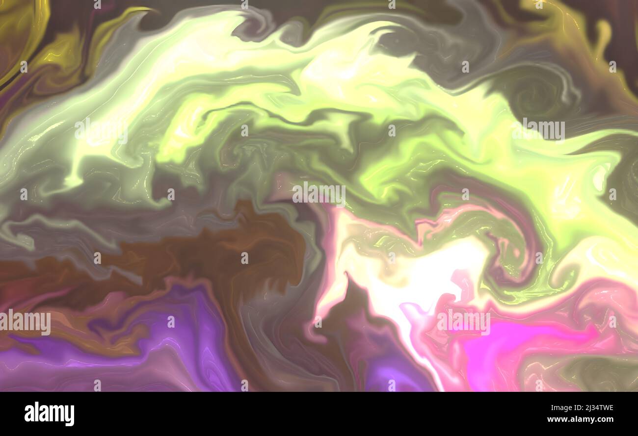 Un dipinto astratto di lusso colorato di arte fluida nella tecnica dell'inchiostro alcolico Foto Stock