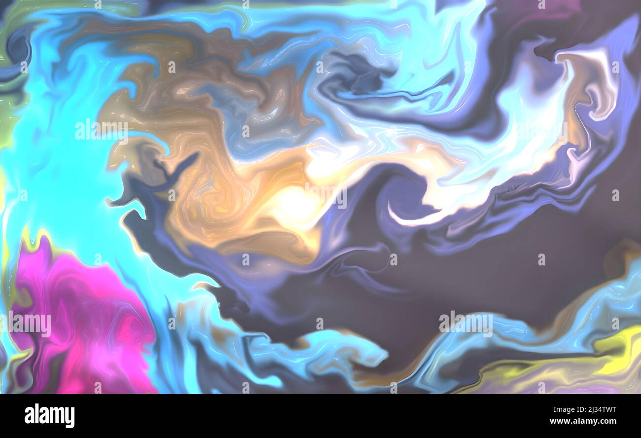 Un dipinto astratto di lusso colorato di arte fluida nella tecnica dell'inchiostro alcolico Foto Stock