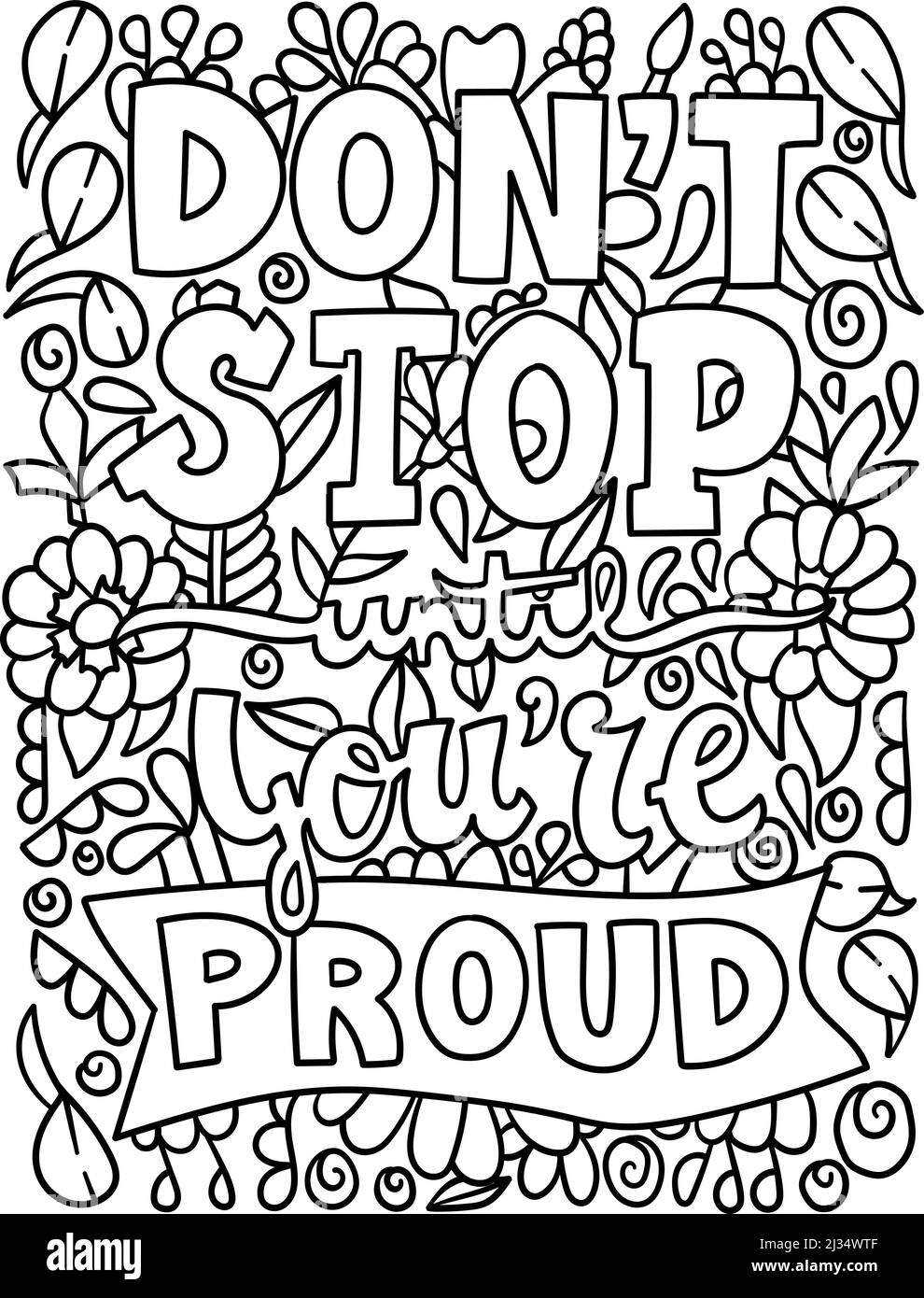 Non Stop Motivational quote coloring Page Illustrazione Vettoriale Non Stop Motivational quote coloring Page Illustrazione Vettoriale