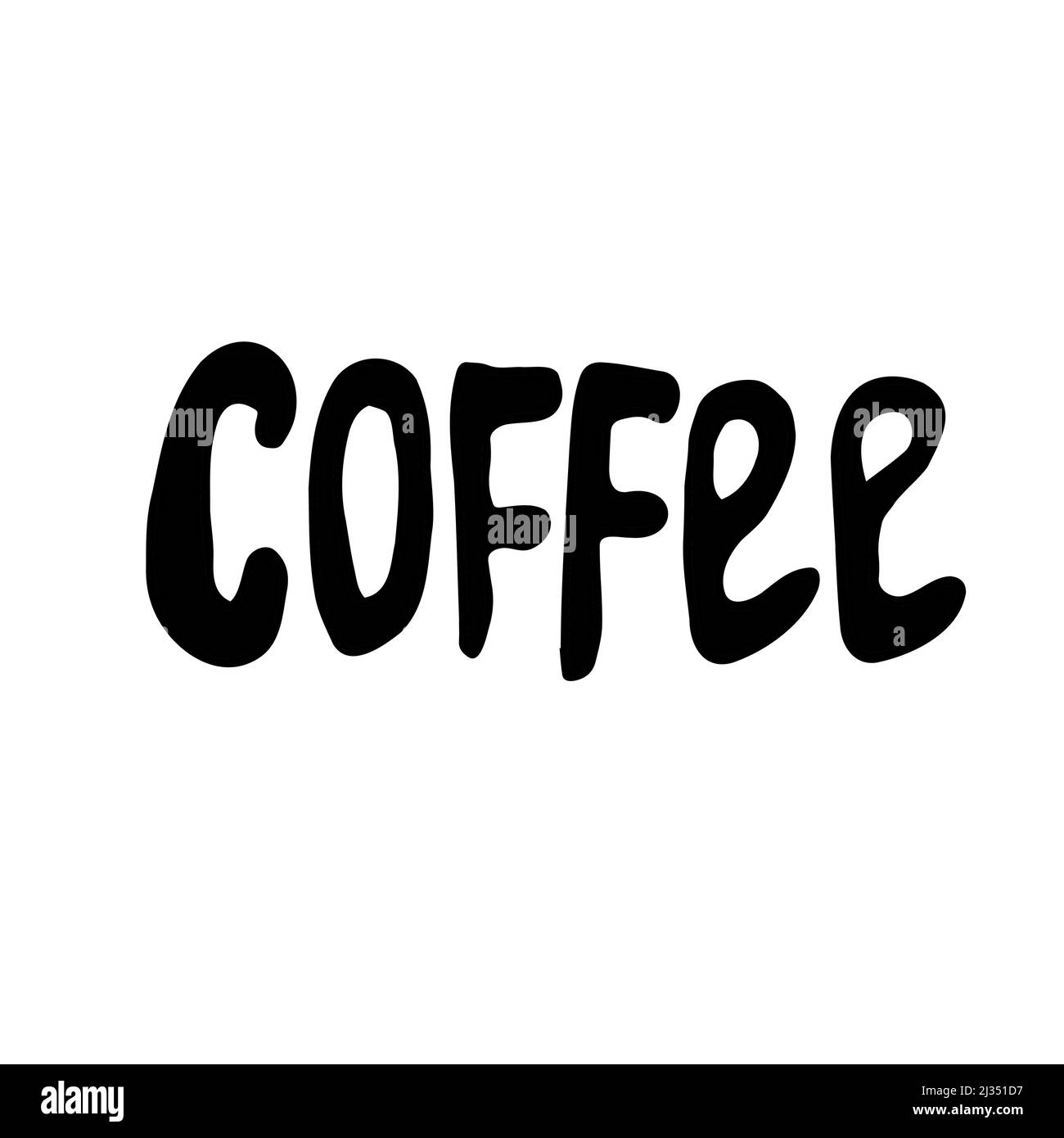 Poster tipografico disegnato a mano caffè. Lettere vettoriali per biglietti d'auguri, poster, stampe o decorazioni per la casa. Illustrazione Vettoriale