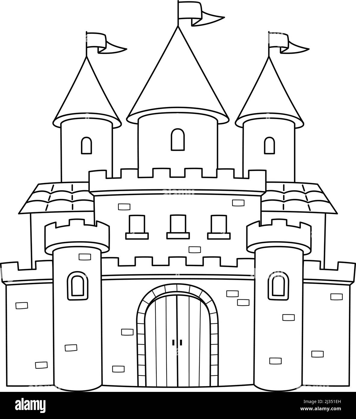 Pagina da colorare del castello immagini e fotografie stock ad alta  risoluzione - Alamy