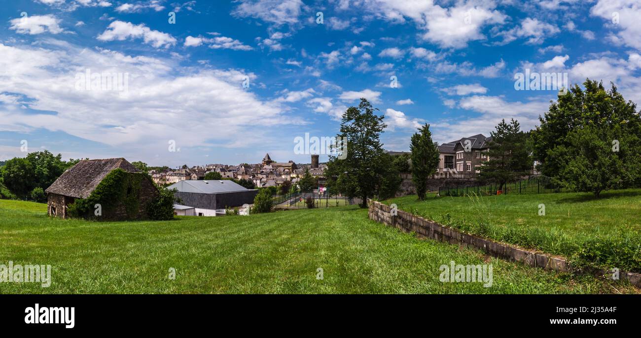 Vue panoramique du villaggio ardoisier Foto Stock