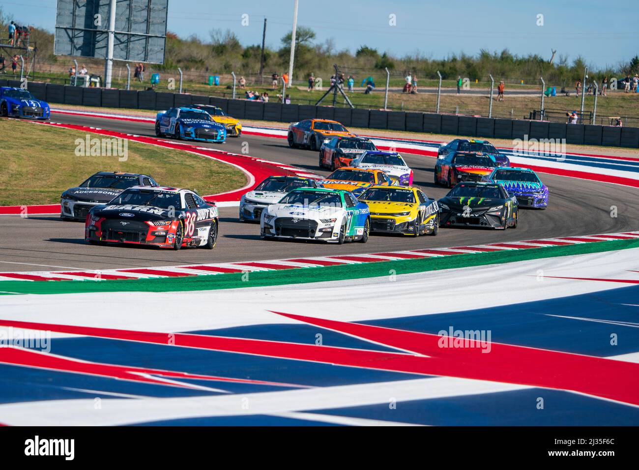 Austin, Texas, Stati Uniti. 27th Mar 2022. 27 marzo 2022 - Austin, TX, USA: Chris Buescher si aggiudica la posizione per l'Echo Park Automotive Grand Prix al Circuit of the Americas di Austin, Texas. (Credit Image: © Walter G. Arce Sr./ZUMA Press Wire) Foto Stock