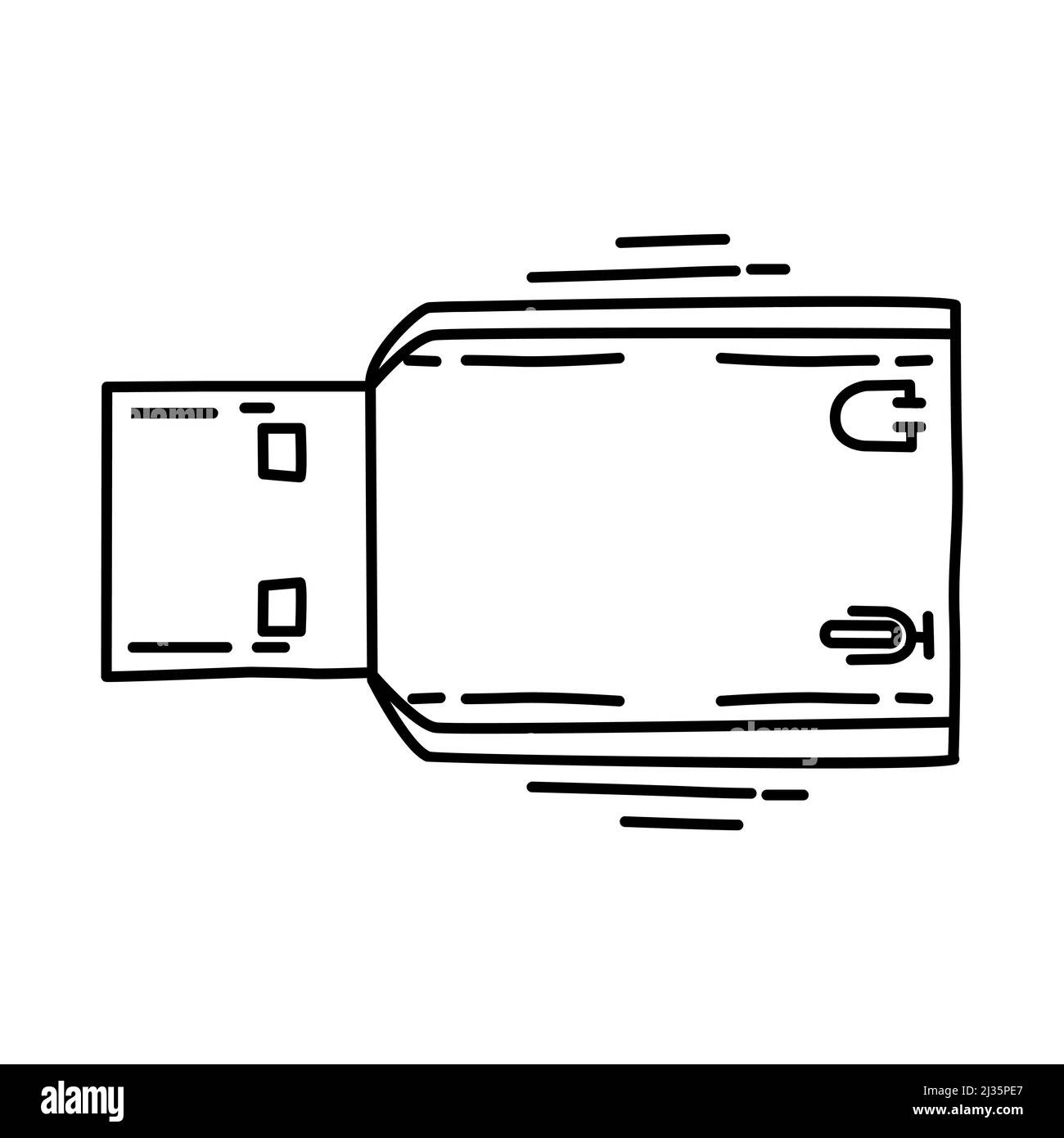 Scheda audio esterna parte del computer e hardware icona disegnata a mano Set Vector. Illustrazione Vettoriale