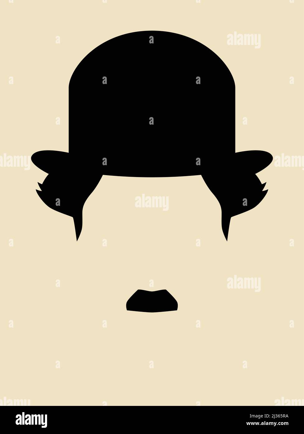 Uomo con baffi che indossa un simbolo di cappello vintage Illustrazione Vettoriale