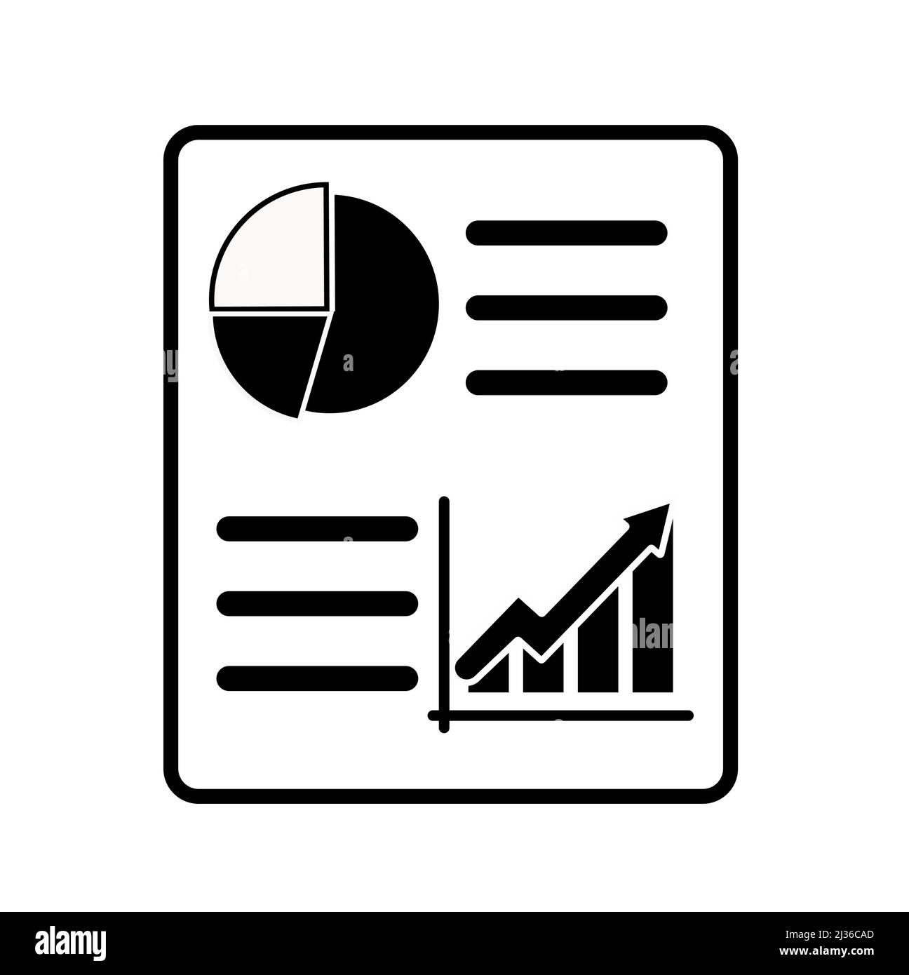 Icona di report in stile piatto alla moda. Analisi di controllo simbolo di pianificazione per il vostro sito web design, logo, app Illustrazione Vettoriale