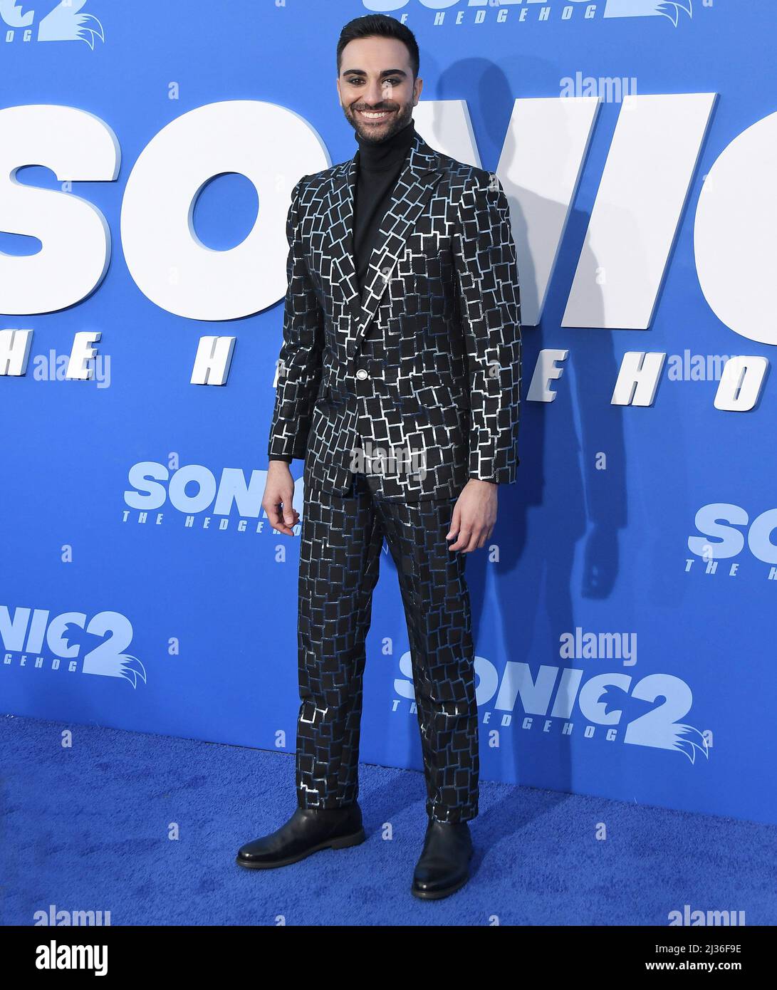 Los Angeles, Stati Uniti. 05th Apr 2022. Lee Majdoub arriva al SONIC THE HEDGEHOG 2 Los Angeles Premiere tenuto al Regency Village Theatre di Westwood, CA martedì 5 aprile 2022. (Foto di Sthanlee B. Mirador/Sipa USA) Credit: Sipa USA/Alamy Live News Foto Stock