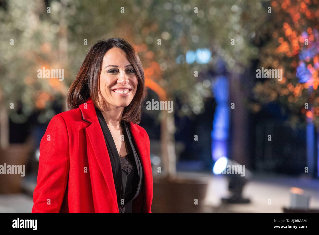 Roma, Italia. 05th Apr 2022. Nunzia De Girolamo partecipa alla prima del film "Laura Pausini: Piacere di Conoscerti" di Roma (Photo by Matteo Nardone/Pacific Press) Credit: Pacific Press Media Production Corp./Alamy Live News Foto Stock