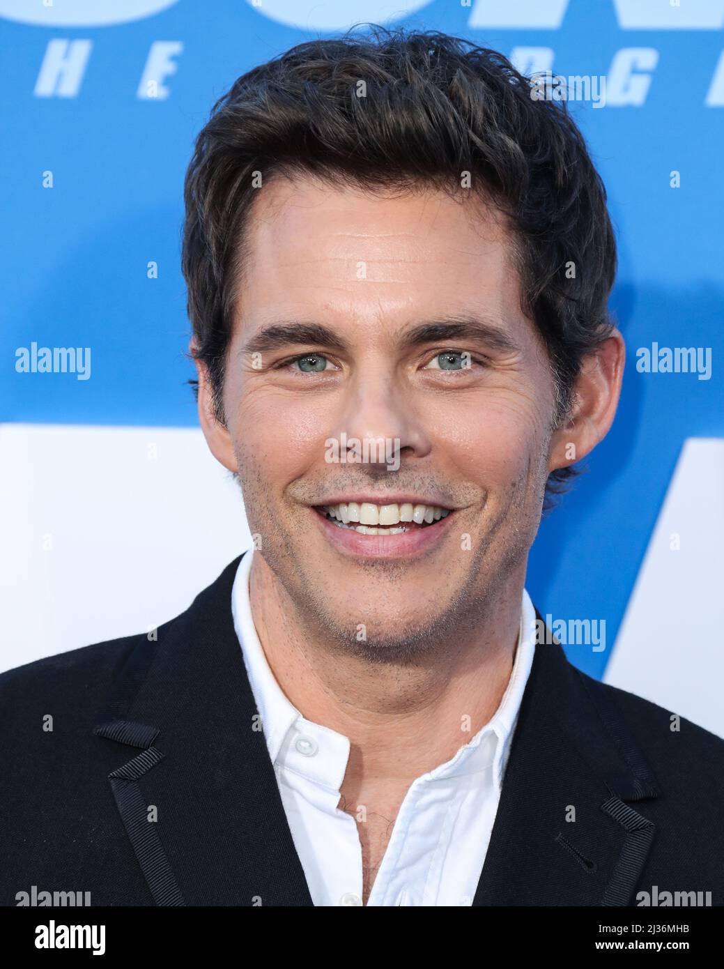 WESTWOOD, LOS ANGELES, CALIFORNIA, USA - APRILE 05: L'attore americano James Marsden arriva al Los Angeles Premiere Screening of 'Sonic the Hedgehog 2' tenuto al Regency Village Theatre il 5 Aprile 2022 a Westwood, Los Angeles, California, Stati Uniti. (Foto di Xavier Collin/Image Press Agency) Foto Stock