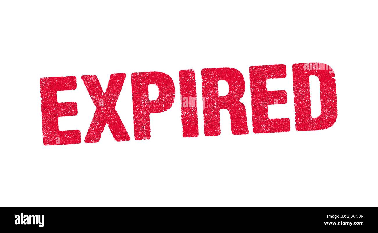 Illustrazione vettoriale della parola scaduta in inchiostro rosso Illustrazione Vettoriale