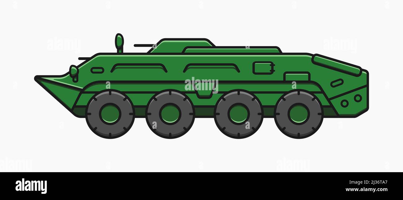 illustrazione della parte piatta del vettore del veicolo corazzato per il trasporto del personale Illustrazione Vettoriale