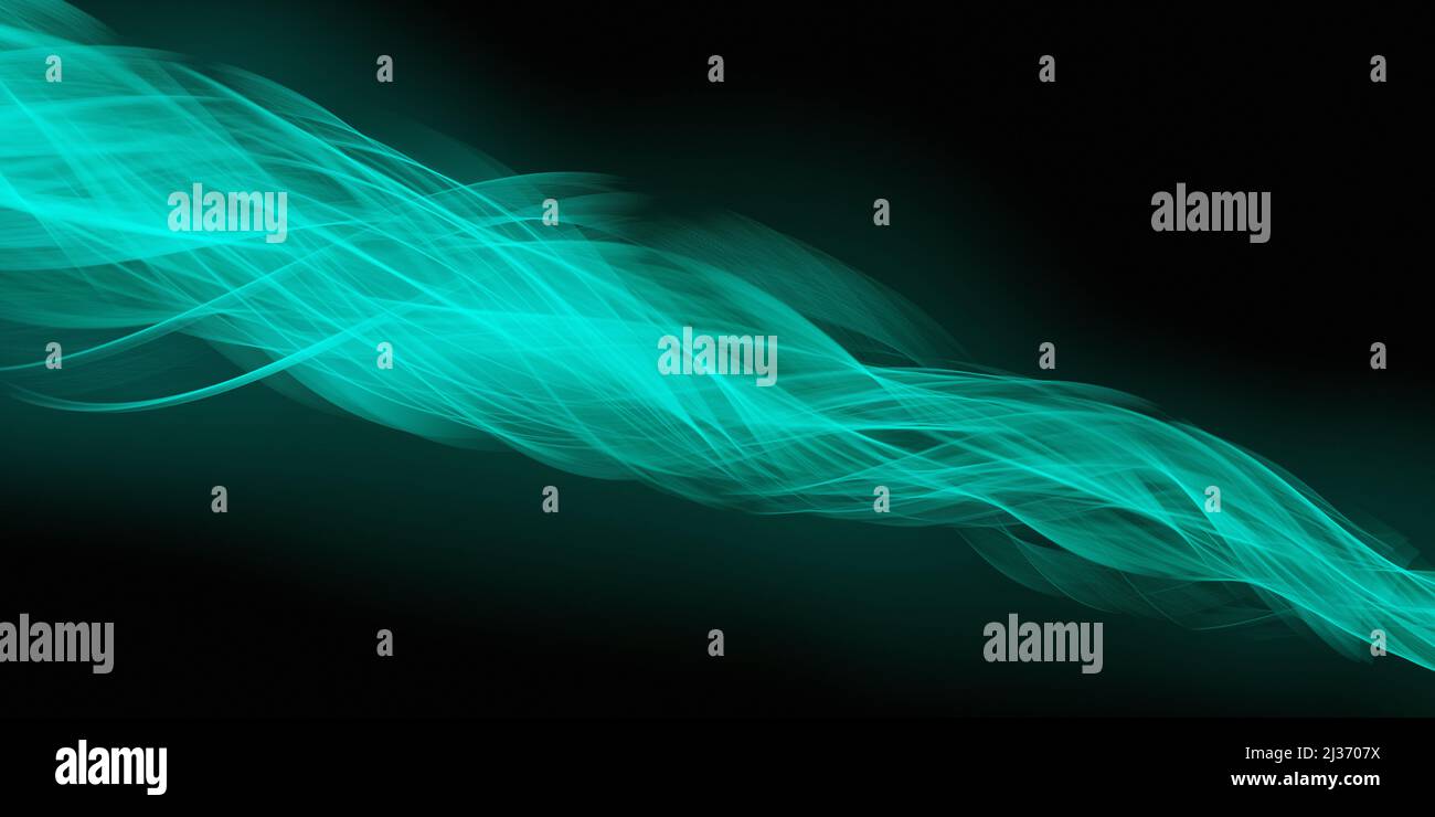 Scifi linee di luce Soft Verde scuro colori Abstract carta da parati moderna Foto Stock