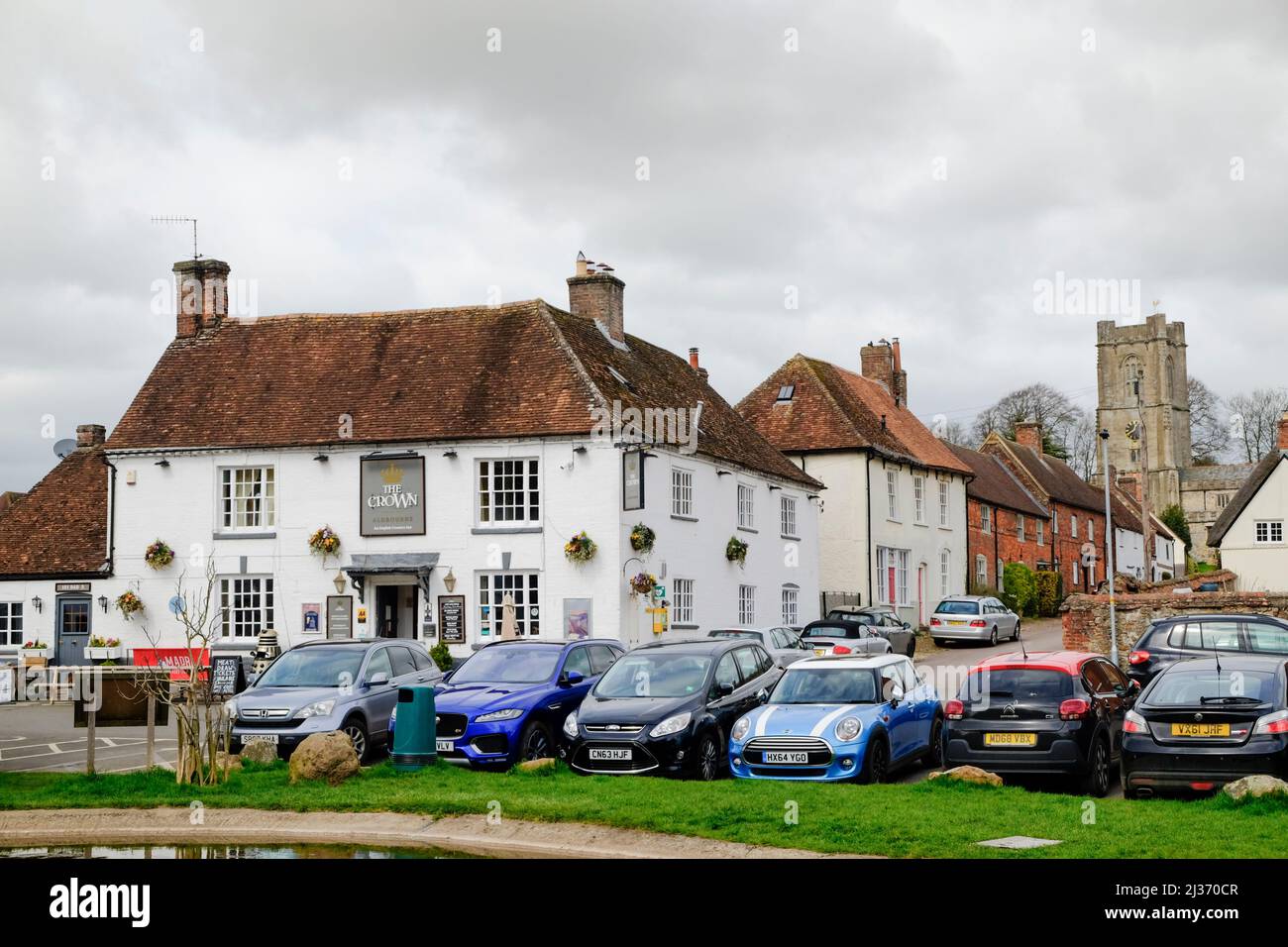 Intorno ad Aldbourne, un villaggio del wiltshire. Foto Stock