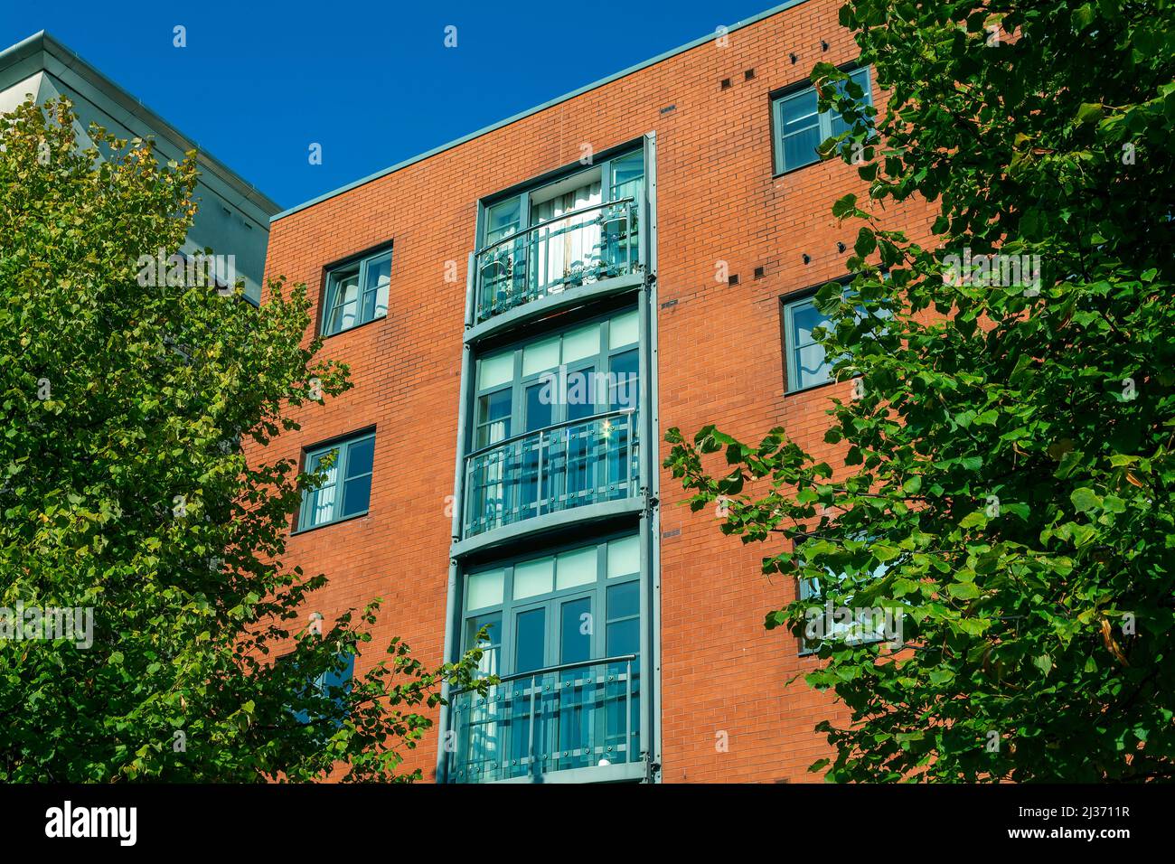 Nuovo appartamento moderno appartamento casa per i primi acquirenti in cerca di proprietà a Cardiff Galles UK, foto di stock Foto Stock