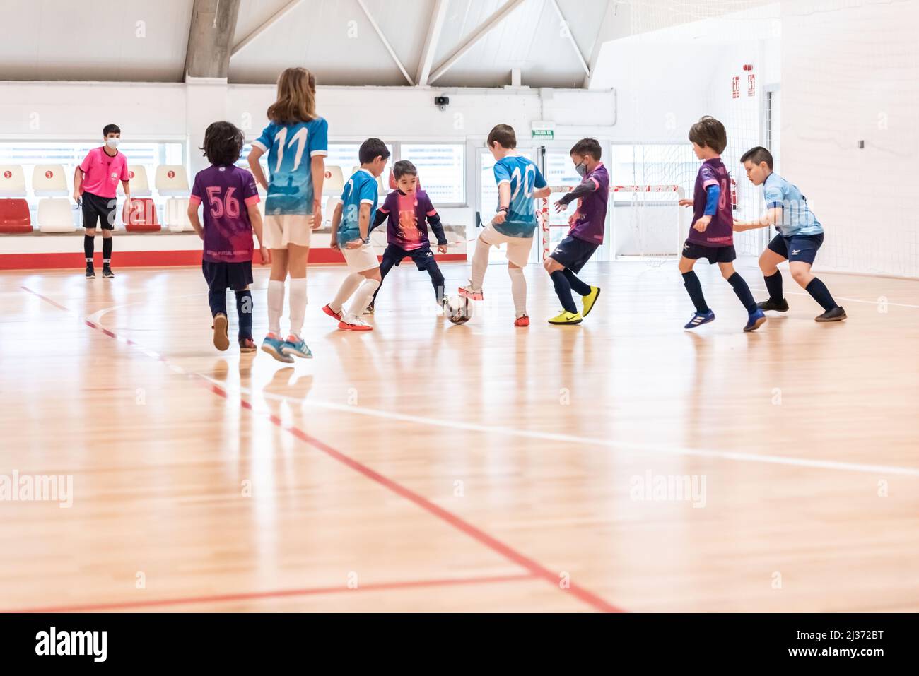 Vigo, Spagna, 3rd aprile 2022. Campionato regionale misto di lega per bambini Foto Stock