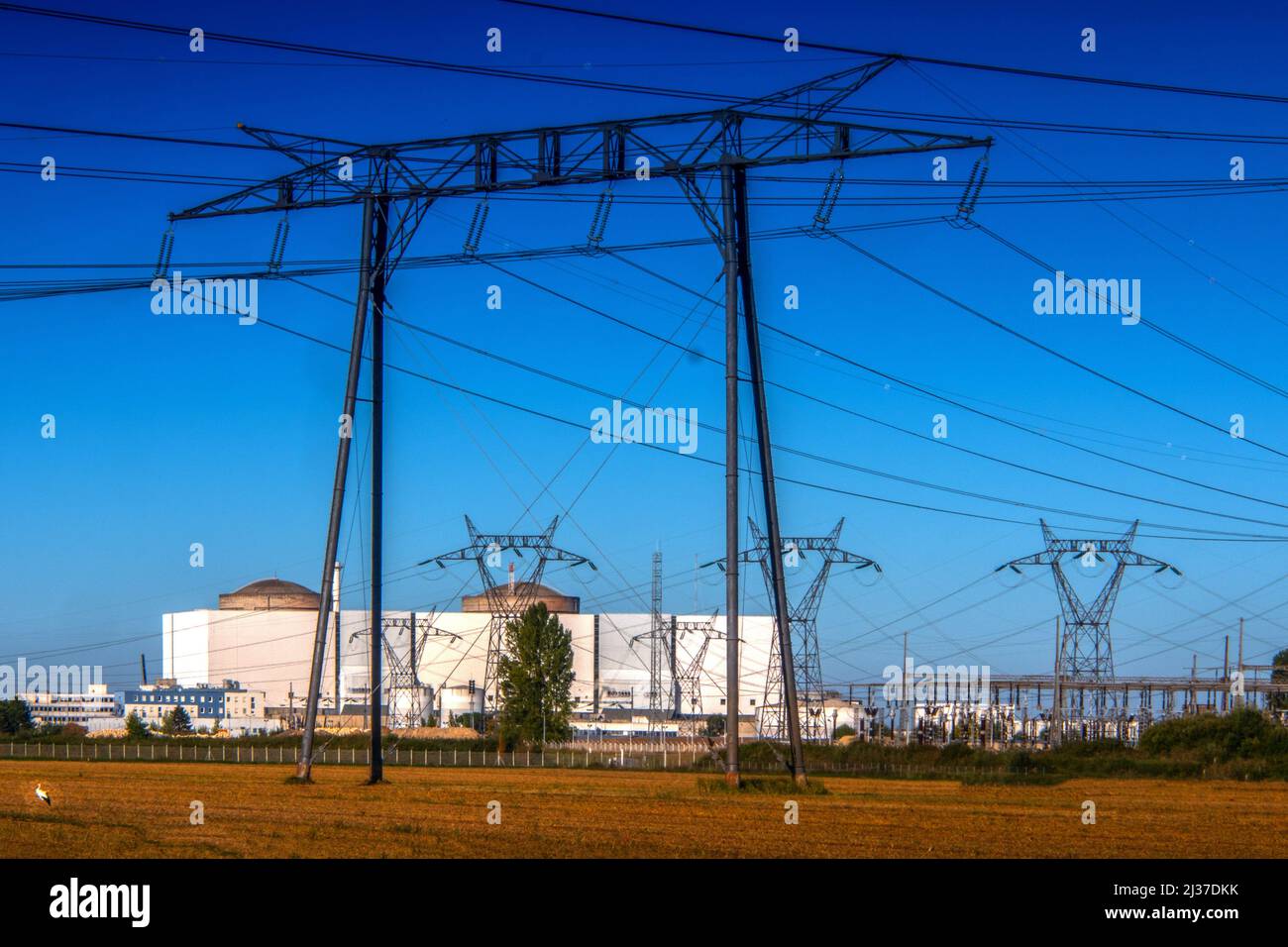Francia, Nouvelle Aquitaine, Gironde, Centrale nucleaire a production d electricite du Blayais. Foto Stock