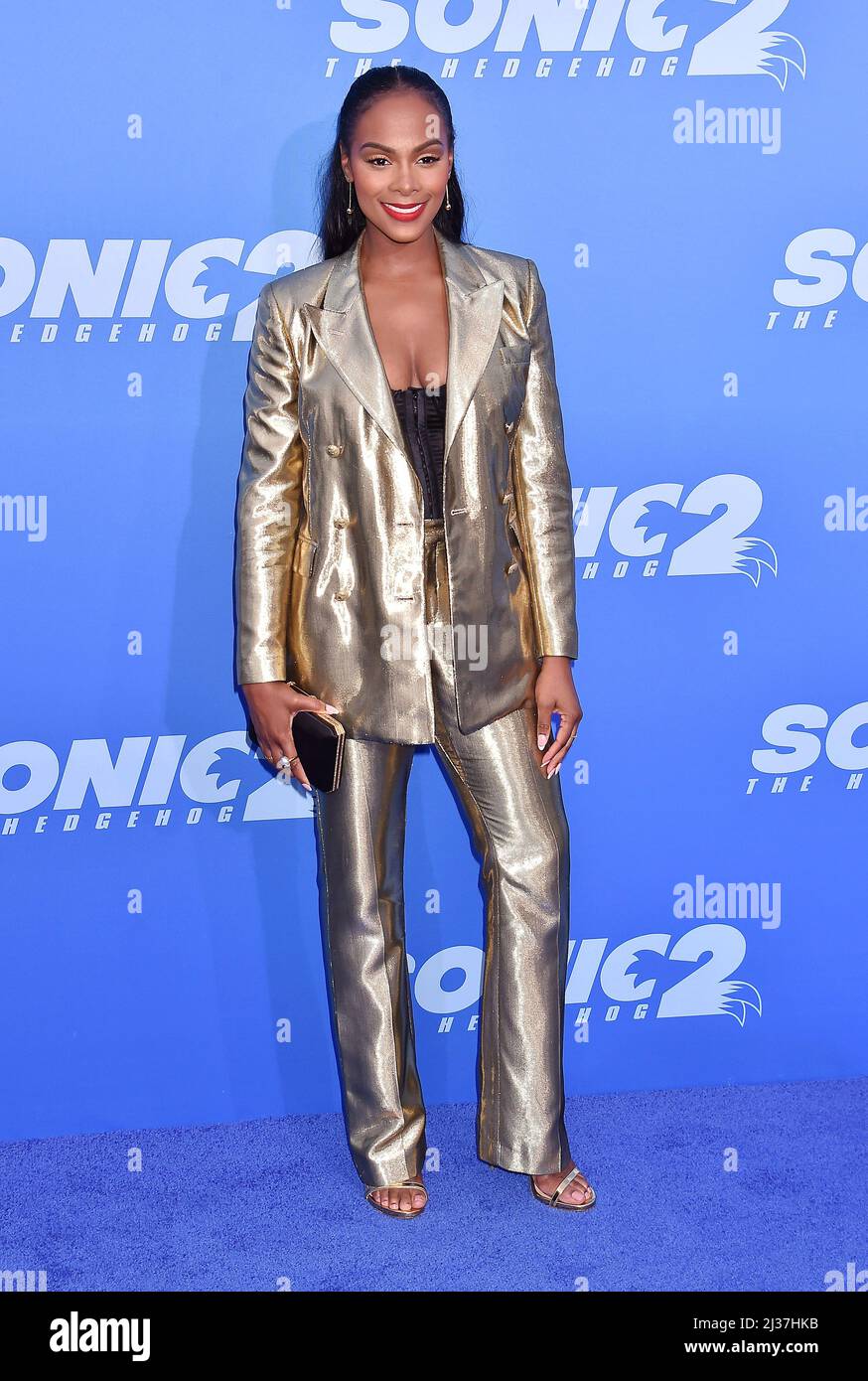 Los Angeles, CA. 05th Apr 2022. Tika Sumpter partecipa alla prima proiezione di Los Angeles di "Sonic the Hedgehog 2" al Regency Village Theatre il 05 aprile 2022 a Los Angeles, California. Credit: Jeffrey Mayer/JTM Photos/Media Punch/Alamy Live News Foto Stock