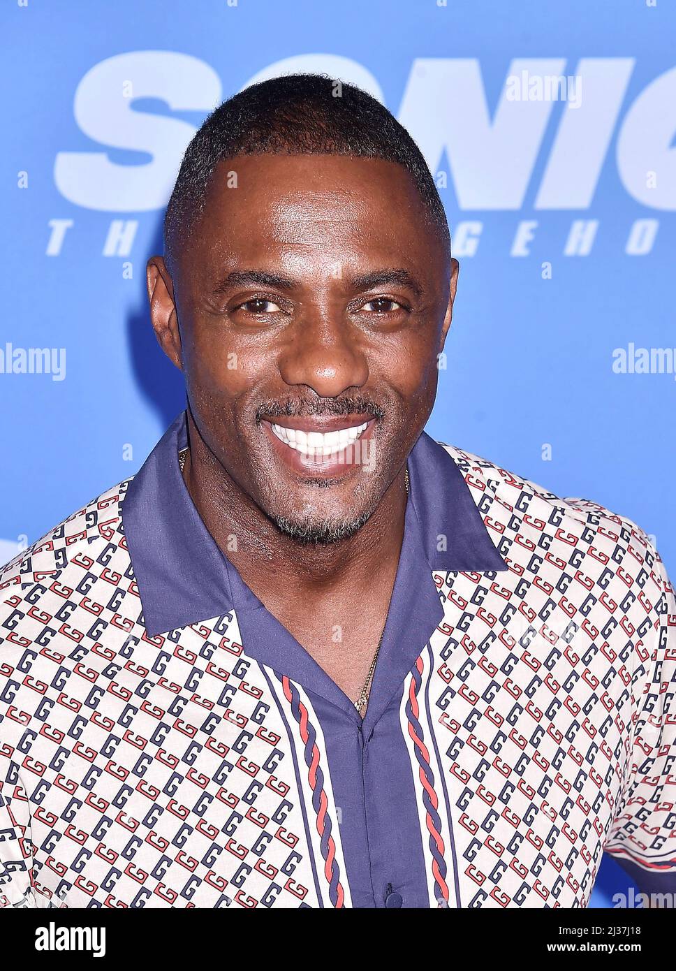 LOS ANGELES, CA - APRILE 05: Idris Elba partecipa alla prima proiezione di Los Angeles di 'Sonic the Hedgehog 2' al Regency Village Theatre il 05 Aprile 2022 a Los Angeles, California. Credit: Jeffrey Mayer/JTMPhotos/MediaPunch Foto Stock