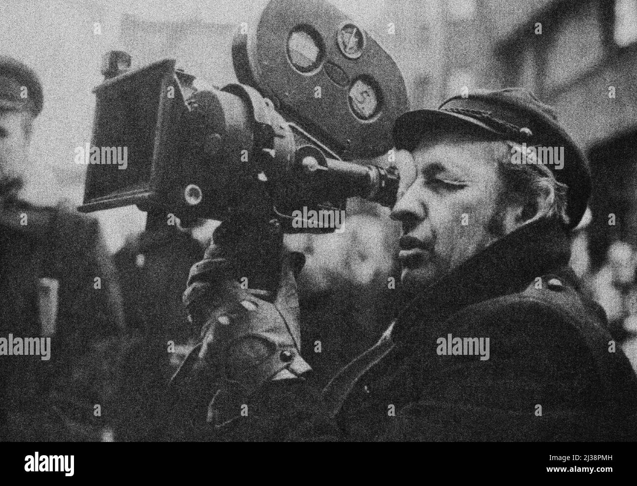 POLONIA - 1974 - il regista polacco Andrzej Wajda (1926-2016) sul set del film 'la Terra promessa' nel 1974 - Foto: Geopix Foto Stock