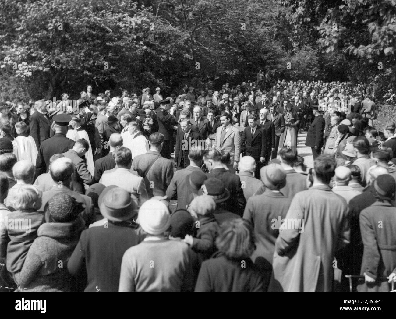 Il funerale del col. T.E. Lawrence (Lawrence of Arabia & Aricraftsman Shaw) a Moreton, Dorset. Maggio 22, 1935. (Foto di Paul Popper, Paul Popper Ltd.). Foto Stock