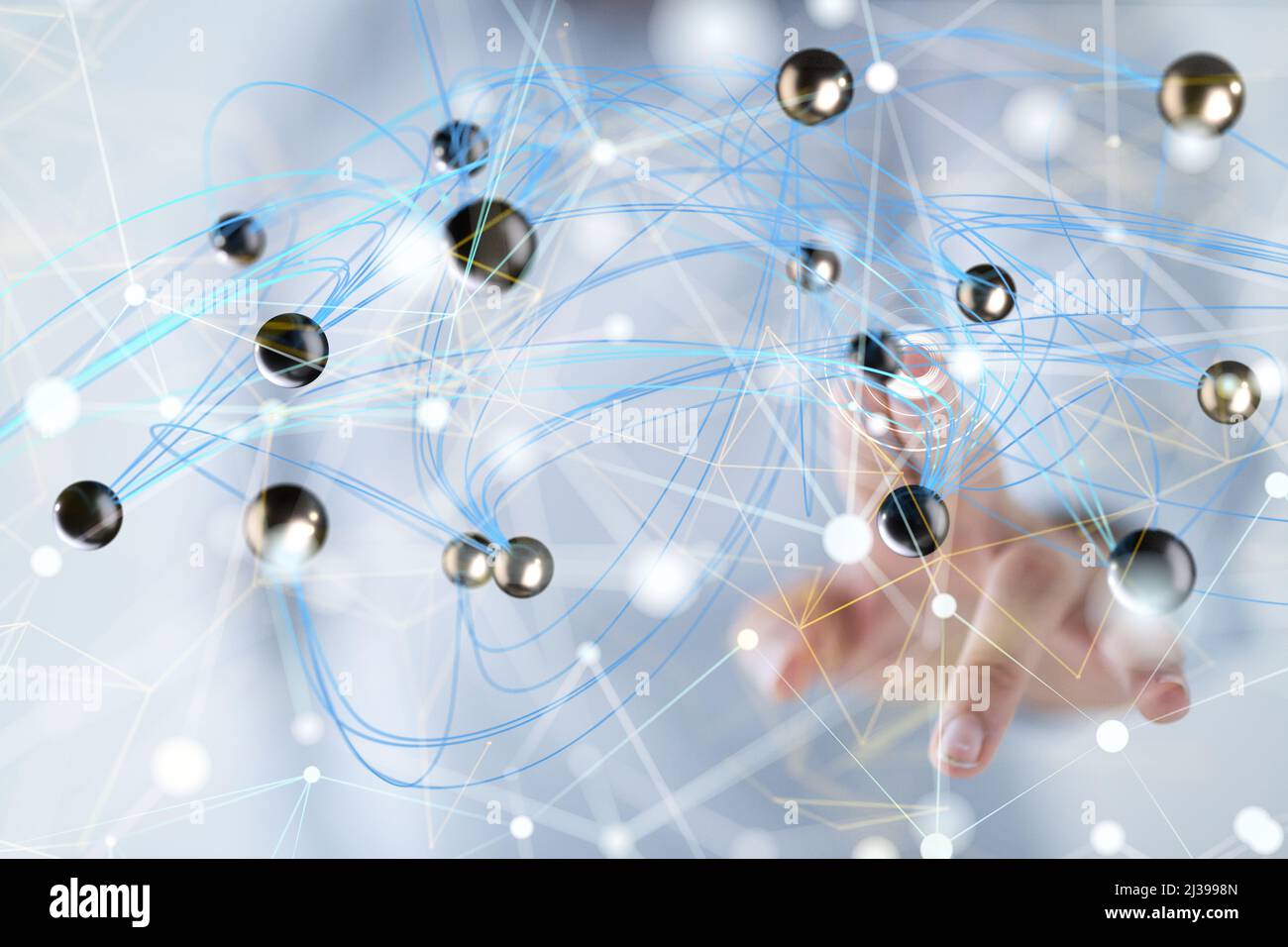 Un'illustrazione della rete digitale e dei dati della conferenza Foto Stock