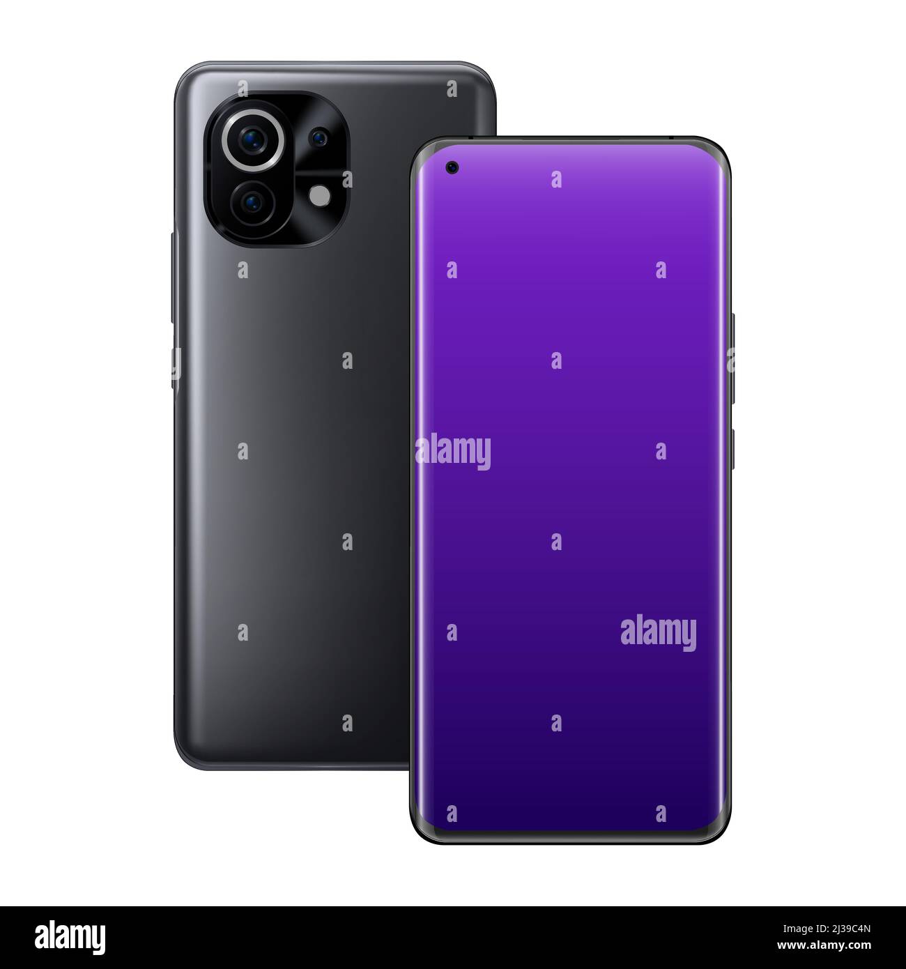 Smartphone viola. Mockup modello isolato. Illustrazione vettoriale Illustrazione Vettoriale