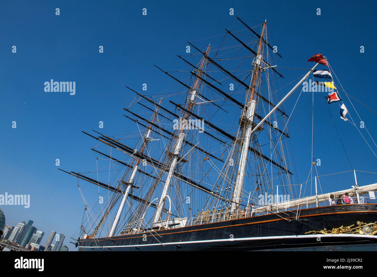 Il famoso Cutty Sark shipe e museo, Greenwich, Londra Inghilterra Regno Unito Foto Stock