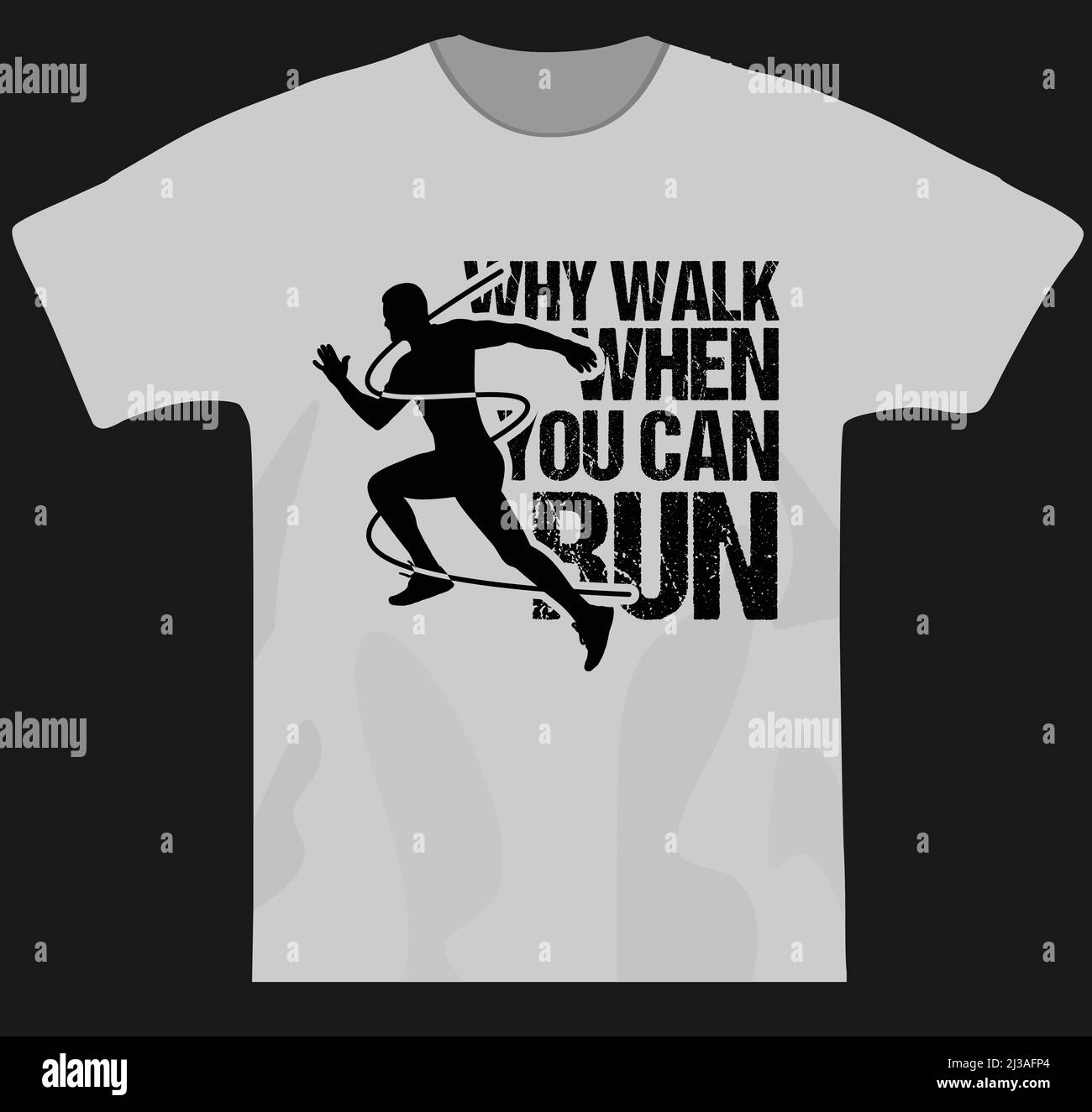 Design motivazionale della maglietta perché camminare quando si può correre Illustrazione Vettoriale