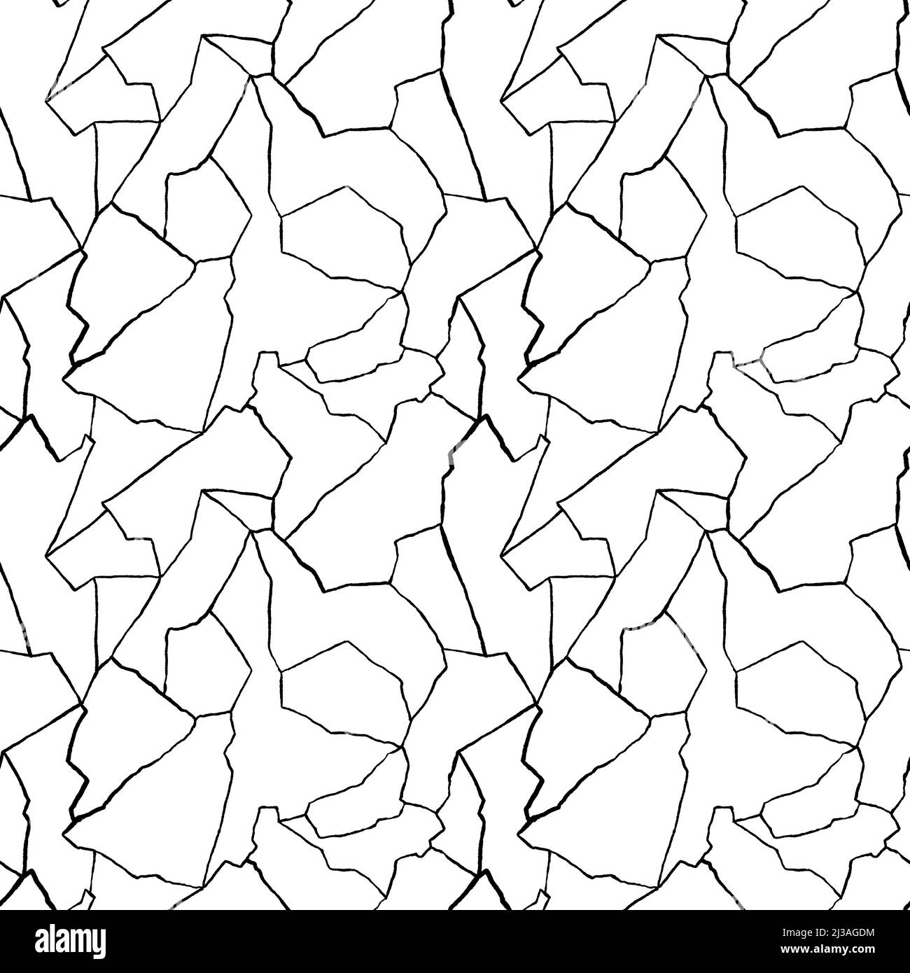 kintsugi art modello senza giunture di schegge e frammenti di schegge diverse con linee sottili. Illustrazione Vettoriale