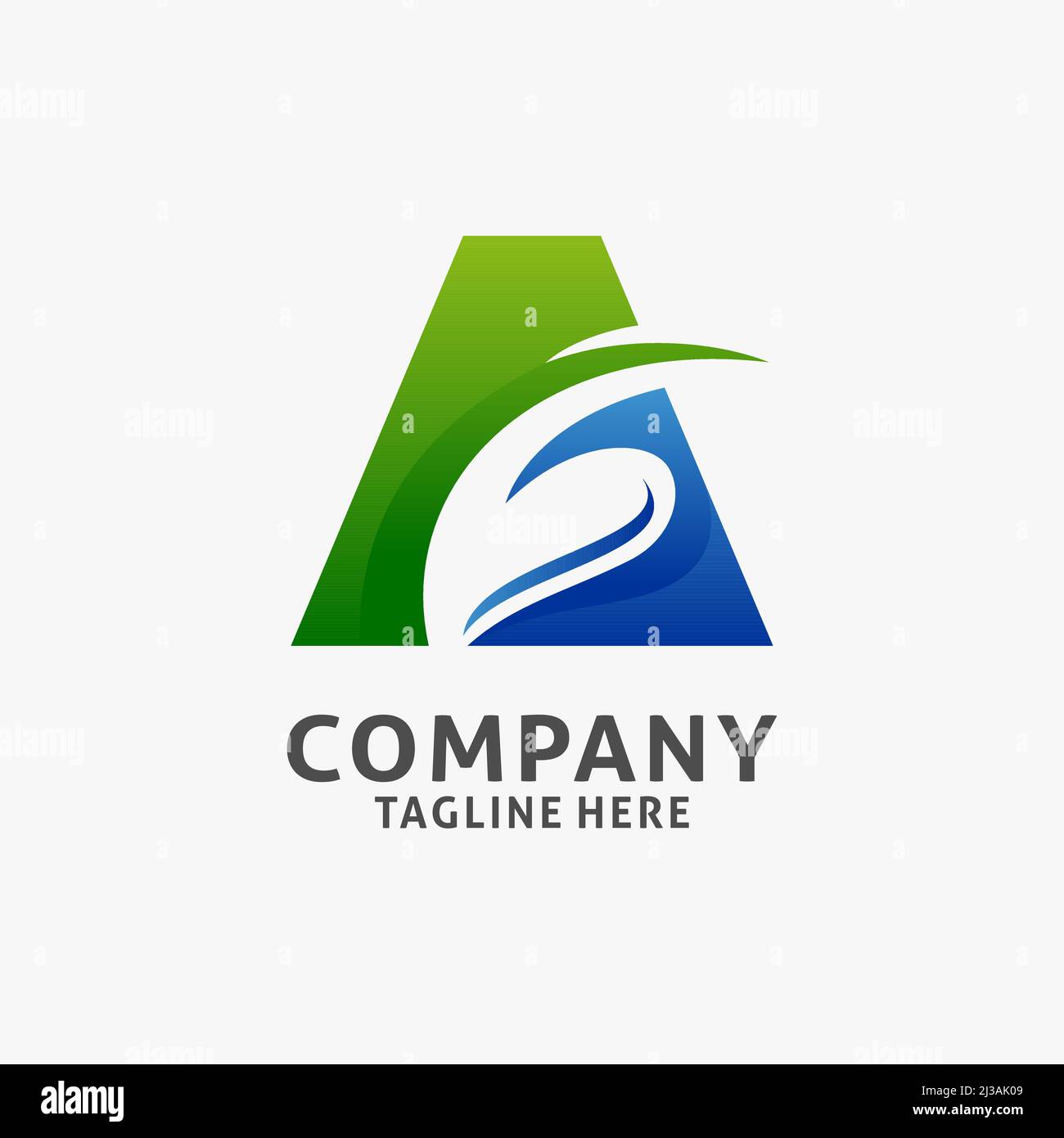 Lettera Un disegno del logo della foglia Illustrazione Vettoriale