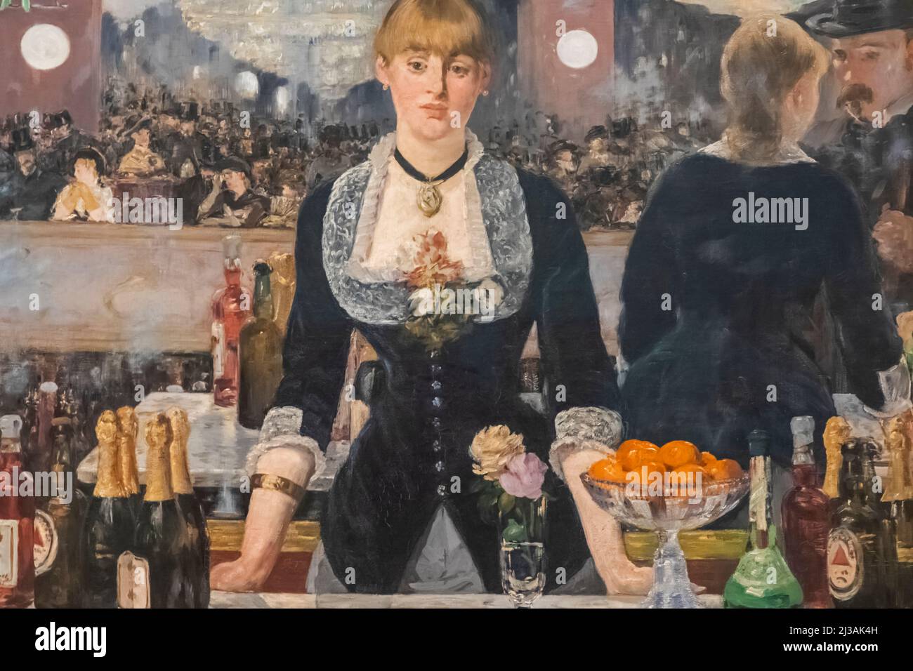 Inghilterra, Londra, Somerset House, The Courtauld Gallery, dipinto dal titolo "A Bar at the Folies-Bergere" di Edouard Manet del 1882 Foto Stock